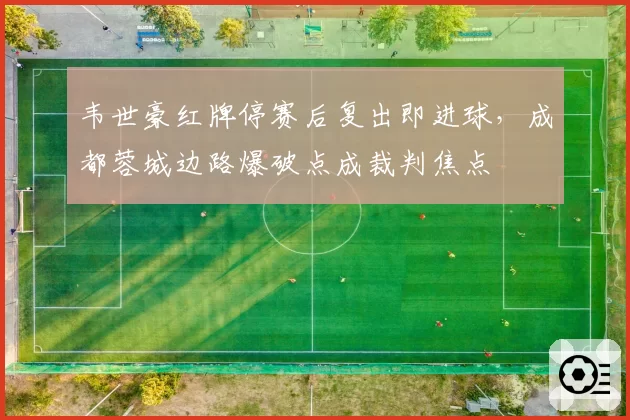韦世豪红牌停赛后复出即进球,成都蓉城边路爆破点成裁判焦点